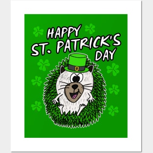 Happy St. Patrick's Day 2022 Hedgehog Wildlife Lover Posters and Art